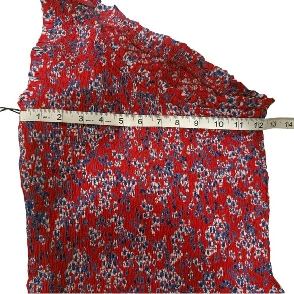 NWT Japan Red & Blue Floral Casual Sleeveless Top Size Small - Picture 2 of 8